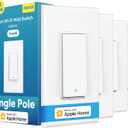 meross Smart Light Switch 4 Pack Supports Apple HomeKit, Siri, Alexa, Google Assistant & SmartThings, Single Pole Light Switch, Neutral Wire Required, Remote Control Schedule, 2.4GHz Wi-Fi