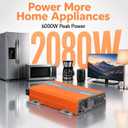 2080W Pure Sine Wave Power Inverter 12V to 110/120V丨50/60HZ丨93% Efficiency