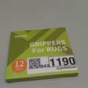 Rabenda 12 Pcs Rug Tape, Non Slip Rug Pads Grippers for Hardwood Floors and Tiles, Reusable Carpet Tape for Area Rugs, Double-Sided Adhesive Rug Stickers Keep Corners Flat (Black)