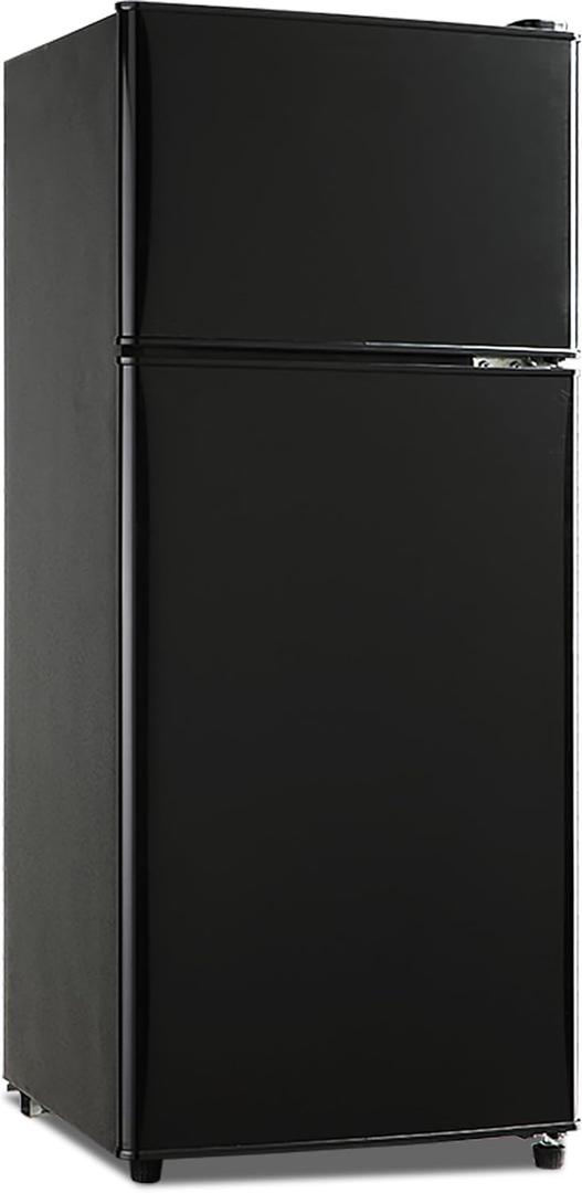 Anukis Compact Refrigerator 3.8 Cu Ft 2 Door Mini Fridge with Freezer for Apartment, Dorm, Office, Family, Basement, Garage - Black