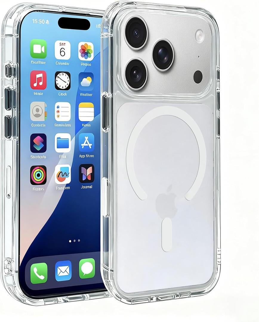 Magnetic for iPhone 17 Pro Case Clear with [Camera Control Cover] [Compatible with MagSafe] Slim & Non-Slip Frosted Hard PC Back & Soft TPU Bumper Matte Phone Cover for iPhone 17 Pro 6.3"