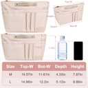 Purse Organizer Insert for Longchamp Le Pliage Large, Tote Bag Dividers for Inside Purse with Zipper and 15 Pockets, Purse Liners for Women Handbag, and More (Beige, L)