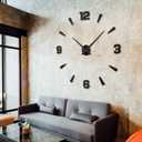DIY Wall Clock - Frameless 3D-Style Analog Timekeeper for Home, Living Room, Bedroom, Office - Battery-Powered Modern House Decoration - Silent Clock Decor with Number Sticker Decals