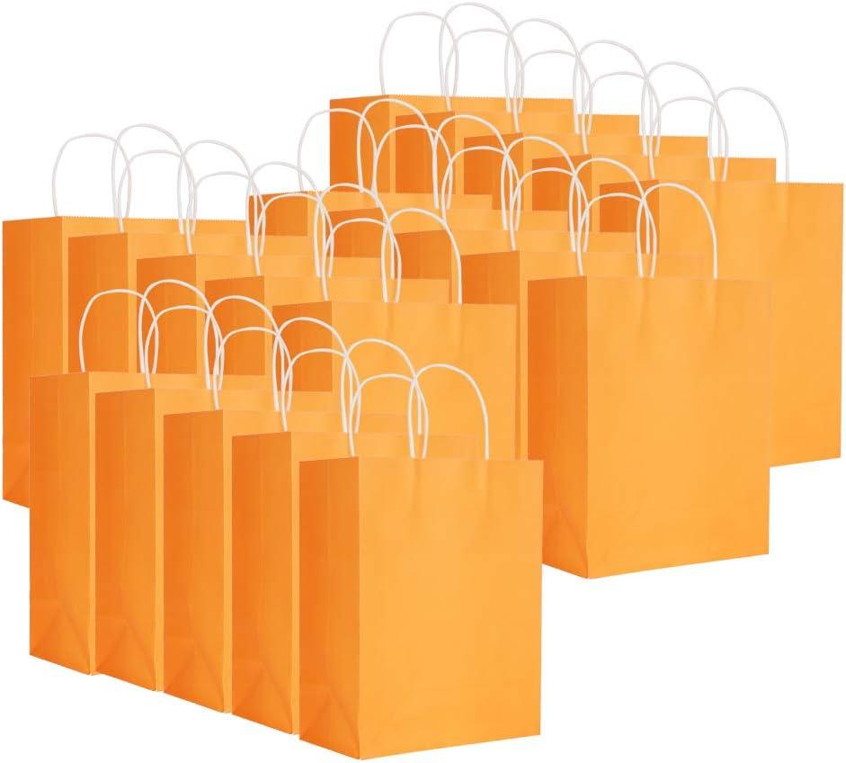 Eco‑Friendly Portable Kraft Paper Bag Shop Clothes Packaging Gift Bag, (Orange, Red, Green, Yellow)