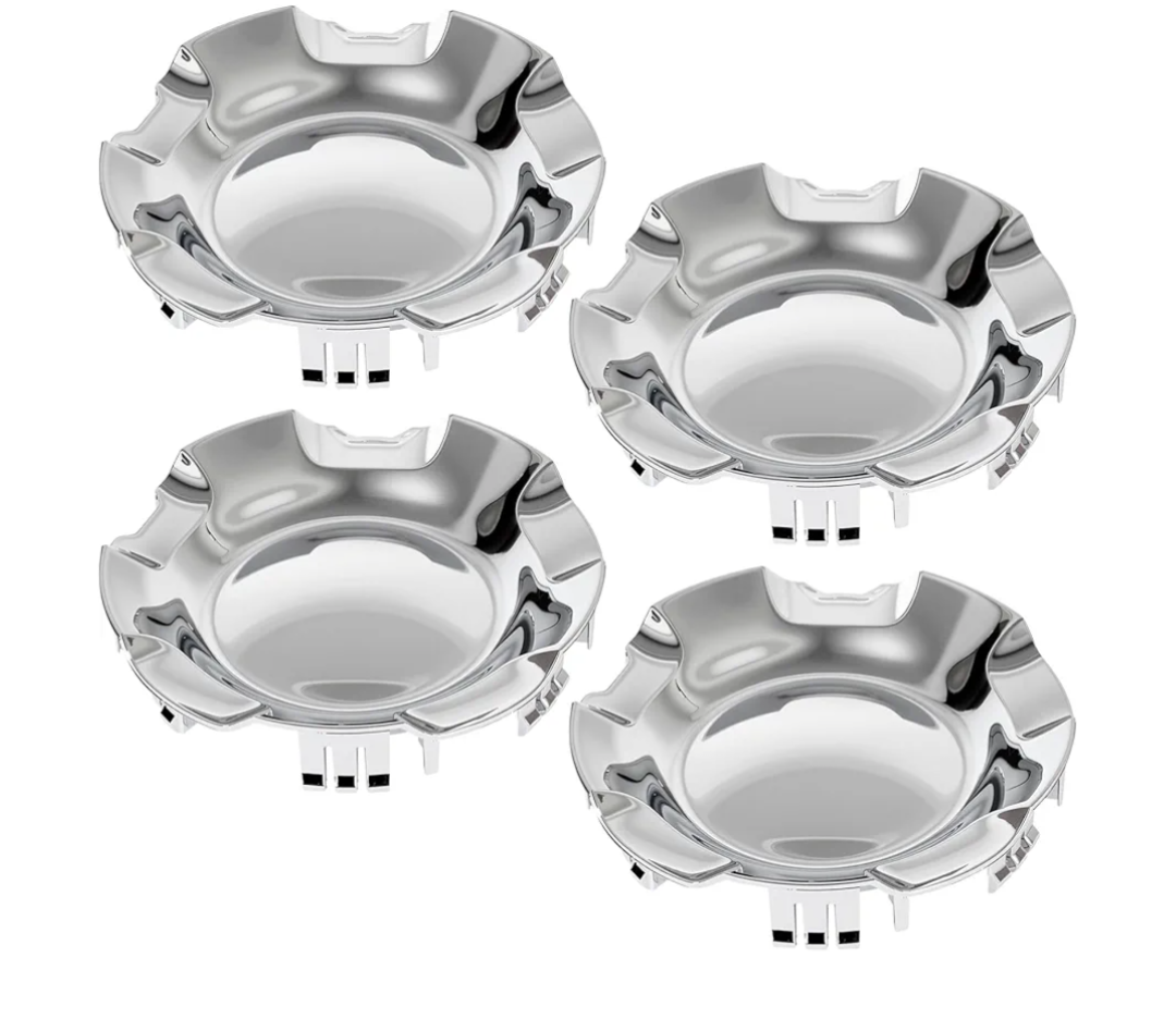 9596007 4PCS 7-1/8" 6 Lug Polished Aluminum Center Caps for Rims 20 Inch Compatible with Chevy Silverado Avalanche Suburban Tahoe 2007-2014, Replace 9596007 9595152