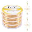 Beadthoven 59 Ft 14K Gold Filled Wire 22 Gauge 0.6mm Dead Soft Round Gold Filled Brass Wire for Crafts Wire Wrap Jewelry Making Supplies
