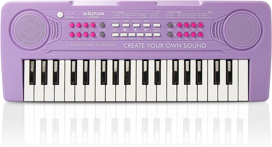 BIGFUN Kid Keyboard Piano - 37 Keys Toddler Keyboard Multifunction Music Educational Instrument Toy Electronic Piano for 3, 4, 5, 6, 7, 8 Girls and Boys (Purple)