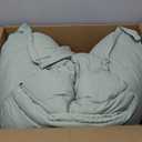 PHF Ultra Soft Waffle Weave Comforter Set Queen Size, 3 Pieces Lightweight Breathable Comfy Bedding Set for All Season, Comfy Textured 1 Comforter with 2 Pillow Shams, Sage Green