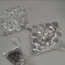 100 Pcs Christmas Tree Ornaments Clear Acrylic Hanging Teardrop Ornaments 5 Styles Christmas Crystal Chandelier Pendant Crystals for Centerpieces Chandelier Wedding Decor (Clear)