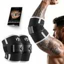 MANUEKLEAR Adjustable Compression Elbow Wraps for Weightlifting(1 Pair), Elbow Sleeves Weightlifting Men with Compression Band, 5mm Neoprene Elbow Strap for Weight Lifting and Bench Press (Black, S)