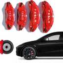 Caliper Covers for Compatible with for Tesla Model Y Accessories, 2020-2024 19 20 Inch Wheel Hub Front and Rear Brake Caliper Covers - Red Front and Rear Brake Not for Model 3 (Model Y 2020-2024)