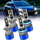 H7 H11 Light Bulbs Kit for Hyundai Elantra GT 2013-2017 | 6500K White 400% Brighter High Low Beam,Cooling Fan, Plug and Play, Pack of 4