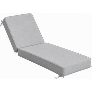 Outdoor Chaise Lounge Cushion, Olefin Waterproof & Fade Resistant, Patio Lounge Chair Cushion, Thick Lounger Pad with Removable Cove, 75 x 23 x 6 Inches, Grey