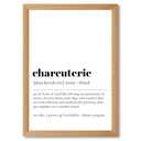 Framed Charcuterie Definition Poster Canvas Print Art Newspaper Style Wall Art Painting Pictures Wall Decor Trendy Art Print Decoration Living Room Kitchen. (Wood Framed,10L X19W)