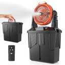 lynker Portable Misting Fan with Remote, Camping Fan with 20000mAh Rechargeable Battery Operated, 6L Water Tank, 3 Speed Levels, 2 Spray Modes, Hanging & Lighting for Outdoor Indoor Cooling (Orange)