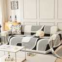 Boho Couch Cover Sofa Covers Washable, Chenille Couch Covers for 3 Cushion Couch Sofa Pet Friendly, Bohemian Sofa Slipcovers for Sectional Sofa, Loveseat, 2 3 4 Seater (91" x 134", Black)