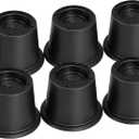 Shouwuhho Bed Risers 2 inch, 3 Inch, Heavy Duty Round Furniture Risers Lifts 2" for Table, Desk Leg, Sofa, Couch, Adjustable Bed Frame Risers Supports Up to 6,000 Lbs, Black, 6 Pack