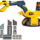 CAT Construction Toys, Roaring Rex-Cavator Toy Excavator, Light & Sound, Battery Operated, Ages 3+