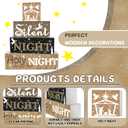 2 x 4Pcs Wooden Christmas Nativity Tiered Tray Decor Christmas Table Decoration Jesus Decor Coffee Table Centerpieces for Home Kitchen Office Decorations