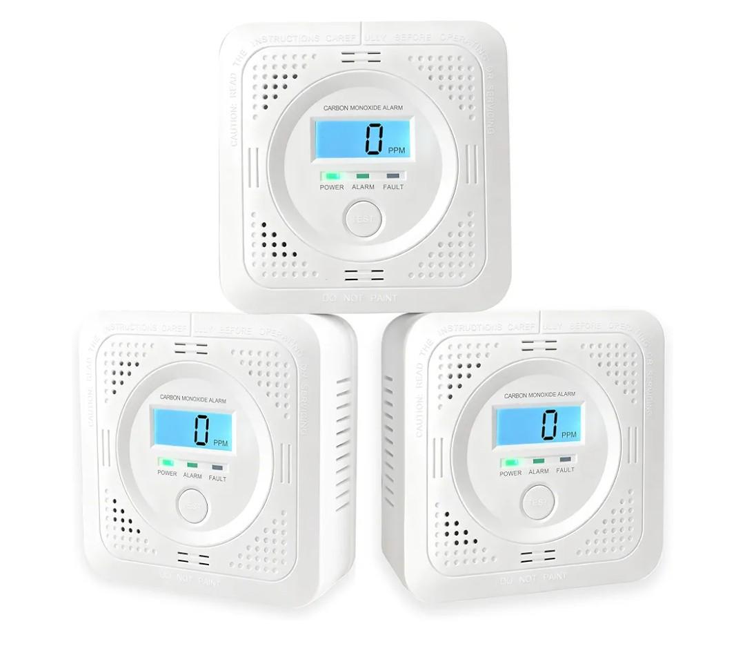 6 Pack Carbon Monoxide Detector LCD Screen Real-Time Concentration Battery Fault LED 60-Second Self-Check History Alarm Peak Record Portable Travel Van Life RV Camping Hotel Home Safety Pet