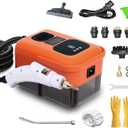 Heavy Duty Handheld Steam Cleaner, 15s HeatUp, 9Level Adjustable 2500W Pressurized Steamer for Cleaning with 14 Accessories, Multipurpose Portable Steam Cleanr for Home, Car, Grease, Grout（Orange）