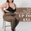 HONENNA Plus Size Fleece Lined Tights, Fake Transparent Curvy Winter Thermal Tights for Women under Dress, medias trmicas (Black)