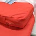 DoubleFill 2 Pcs Outdoor Ottoman Cushion 23"x19"x3" Waterproof Fade Resistant Outdoor Footstools Cushion Removable Patio Ottoman Cushions with Adjustable Fixing Strap for Stool (Red)