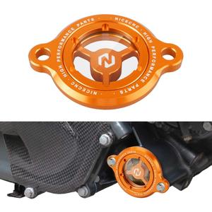 NICECNC Orange Transparent Engine Oil Filter Cap Plug Cover Compatible with KTM DUKE 125/200/250/390 2016-2023,RC 125/200/390 2017-2023,390 Adventure 2020 2021 2022 2023,250 Adventure 2021-2023