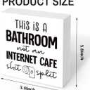 5 x Funny Sarcastic Bathroom Toilet Decor Signs, Home Bathroom Decor, Washroom Wooden Block Signs, Rustic Wood Plaque Box Sign for Home Office Restroom Toilet Shelf Table Decoration