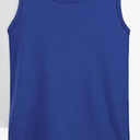 Poroka Boys' Tank Undershirt Sleeveless Tank Top Neck Cotton Tank Top( Blue) 9-10Y