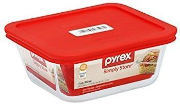 Pyrex Simply Store 4Cup/950ml Square Red PC