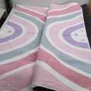 STARUIA 5x7 Washable Rainbow Rug for Kids Room Nursery, Soft Polka Dot Pink Rug for Bedroom Girls, Non-Slip Large Carpet Kids Area Rug for Playroon Princess Castle (5'x7')