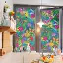 2 x Privacy Window Film Static Cling, Frosted Stained Glass Effect with Floral Bird Pattern, UV Blocking & Heat Control for Bathroom, Office, Car, No Glue (31.5 x 78.7 Inch)