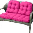 Reyox Outdoor Chair Cushions Set of 3, Waterproof Patio Loveseat Cushions with Ties, Thickened Replacement Cushions for Wicker Furniture Hot Pink 3 PCS