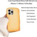 3D Toast Case,Cartoon Cute Kawaii Lovely Character Toast Bread Slices Shape Kids Teens Girls Women Soft Silicone Case for iPhone 16 6.1 inch 2024