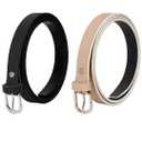 Women's Vegan Leather Belt (Pack of 2)