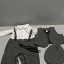 A&J DESIGN 4pcs Baby Boys Suit, 3 Months - 18 Months, Gentleman Romper & Vest & Berets Hat & Bow Tie, 80