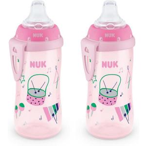 NUK Active Spill Proof Sippy Cup, 10 oz, 2 Pack, 8+ Months, Pink  BPA Free, Spill Proof Sippy Cup