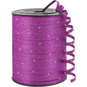 KMER LIFE Purple Glitter Curling Ribbon, 1/5" Wide x 500 Yards Christmas Curling Ribbons for Gift Wrapping, Party Decoration, Balloon String, Crafting, Balloon Ribbons for Florist Flower (1 Roll)