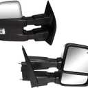 Towing Mirrors fit for 2015 2016 2017 2018 2019 2020 Ford F150 Pickup Truck Side Mirrors Power Heated with Turn Signal Lights Puddle Lights Auxiliary Lamp Chrome Cap