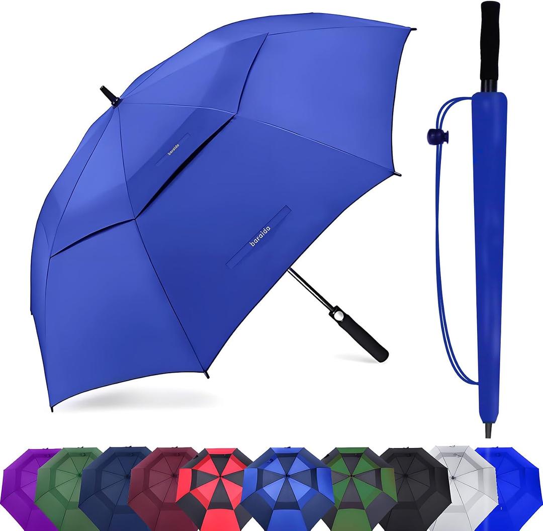 Golf Umbrella Large 54/62/68/72 Inch, Extra Large Oversize Double Canopy Vented Windproof Waterproof Umbrella, Automatic Open Golf Umbrella for Men and Women and Family.