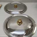 Gold Chafing Dishes for Buffet, 5QT Round Chafing Dish Buffet Set w/Lid, Thickened Stainless Steel Chafers and Buffet Warmers Sets for Weddings, Events, Banquet (4-PACK)