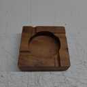 Gusnilo Wooden Cigar Ashtray Square - Desktop Tray for Indoor or Outdoor Office Home Decoration, Solid 4-Slot Cigar Holder, Vintage Gift for Smokers