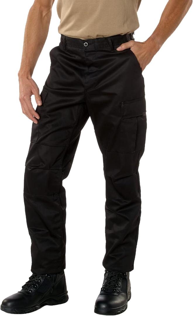 Rothco Tactical BDU Pants  Rugged Cargo Outdoor Hiking EDC Work Uniform (XX-Large, Black)