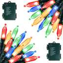 Battery Operated Christmas Lights 2 Pack 18 Feet 50 LED Clear Mini String Lights with 8 Modes Waterproof Tree Lights for Xmas Outdoor Indoor Holiday Party Garden Decor, Multicolor