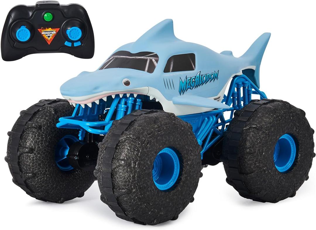 Monster Jam, Official Megalodon Storm All-Terrain Remote Control Monster Truck for Boys and Girls, 1:15 Scale, Kids Toys for Ages 4-6+ (All-terrain: Megalodon Storm)