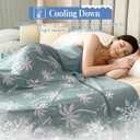 OMERAI Cooling Blankets for Hot Sleepers Breathable Cooling Throw Blanket Lightweight Cooling Summer Blanket for Bed/Travel/Outdoor Coconut Trees Printed Cooling Blankets 50''x70'', Throw Size, Green