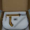 Gold Bathroom Faucets, Modern Single Handle Brushed Gold Vanity Sink Faucet 1 Hole with 3 Hole Deck Plate, Rv Sink Camper Farmhouse Bathroom Utility Remodel Faucet