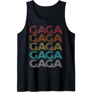 Retro Vintage Gaga Tank Top (Small, Black)