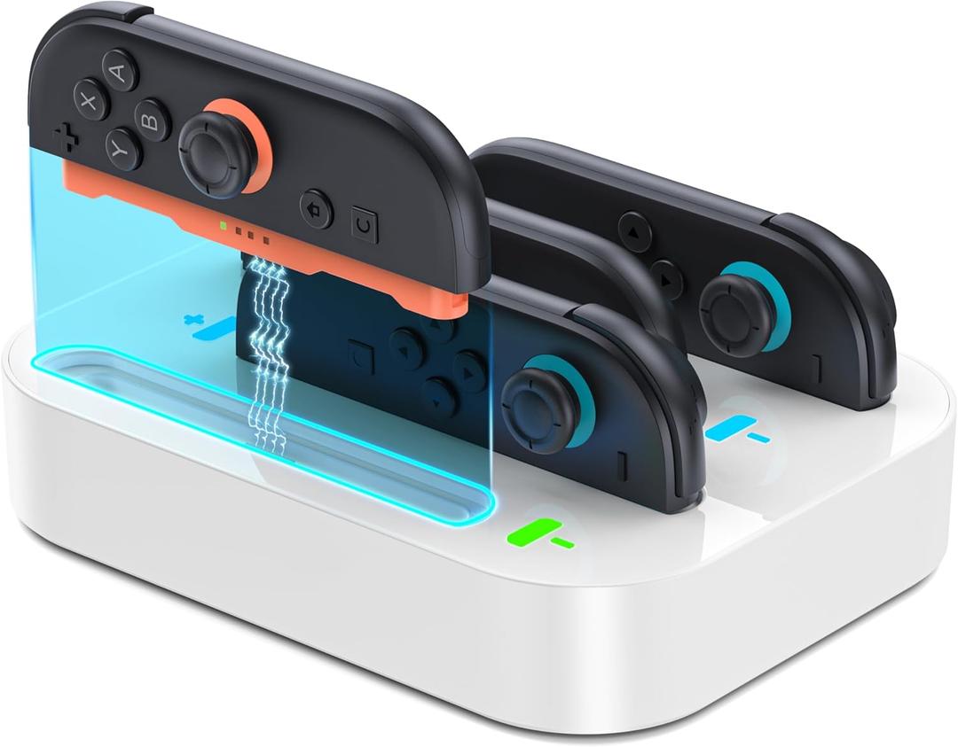 Gagaking 4 in 1 Controller Charging Dock for Nintendo Switch 2 Joy Con, 2.5H Fast Charging Joy Con Charger Station with LED Indicator,Organized Storage Stand for Switch 2 Accessories (White)